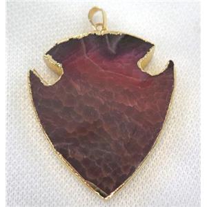 agate pendant, arrowhead, red, approx 45-60mm [GMPDA1936]
