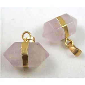 Rose Quartz pendant, bullet, approx 12x20mm [GMPDA1999]