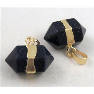 Blue SandStone pendant, bullet, approx 12x20mm [GMPDA2001]