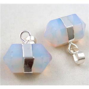 white opalite pendant, bullet, approx 12x20mm [GMPDA2004]
