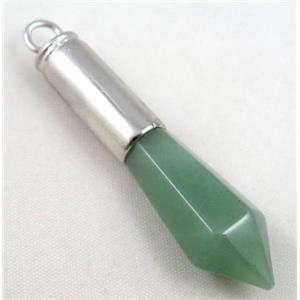 Green Aventurine pendant, bullet, approx 14x55mm [GMPDA2030]