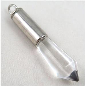 Crystal bullet pendant, approx 14x55mm [GMPDA2032]
