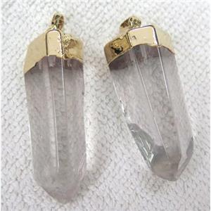 Clear Quartz pendant, freeform stick, approx 15-40mm [GMPDA2073]