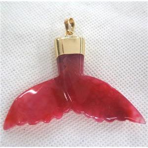 red agate pendant, SharkTail, gold plated, approx 30-60mm [GMPDA2087]