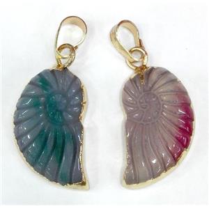 agate pendant, spiral shell, approx 15-25mm [GMPDA2090-S]