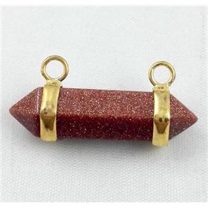 gold sandstone pendant with 2-holes, bullet, approx 10-30mm [GMPDA2129]