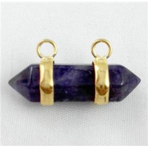 Amethyst pendant with 2-holes, bullet, approx 10-30mm [GMPDA2130]