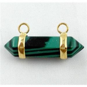 malachite pendant with 2-holes, bullet, approx 10-30mm [GMPDA2132]