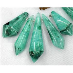 clear quartz pendant for necklace, jewelry sets, green dye, approx 20-60mm [GMPDA2138]