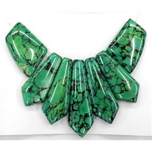 green turquoise pendant for necklace, jewelry sets, dyed, approx 20-50mm [GMPDA2140]