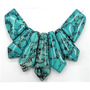 turquoise pendant for necklace, stabilized, jewelry sets, approx 20-50mm [GMPDA2141]