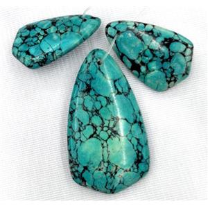 turquoise pendant for necklace, jewelry sets, blue dye, approx 20-50mm [GMPDA2143]