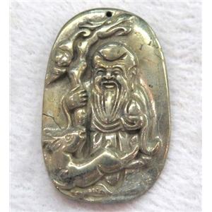 pyrite pendant, buddha, approx 30-50mm [GMPDA2172]