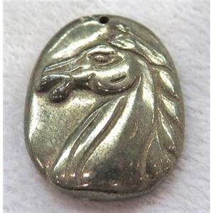 pyrite pendant, horse-head, approx 35-40mm [GMPDA2174]
