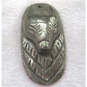 pyrite pendant, wolf-head, approx 30-55mm [GMPDA2175]