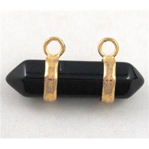 black agate pendant, bullet, approx 10-30mm [GMPDA2180]