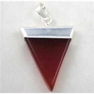 red agate pendant, triangle, approx 25-35mm [GMPDA2186]