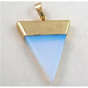 white opalite pendant, triangle, approx 25-35mm [GMPDA2189]