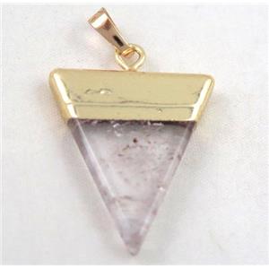 clear quartz pendant, triangle, approx 25-35mm [GMPDA2190]