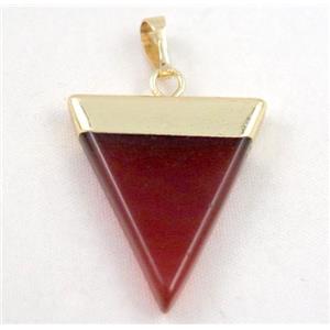 red agate pendant, triangle, approx 25-35mm [GMPDA2191]