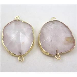 Clear Quartz Connector, freeform, point, gold plated, approx 20-35mm [GMPDA2240]
