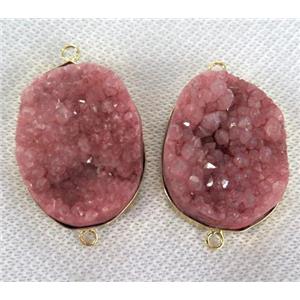 red druzy quartz connector, freeform, approx 18-30mm [GMPDA2276]
