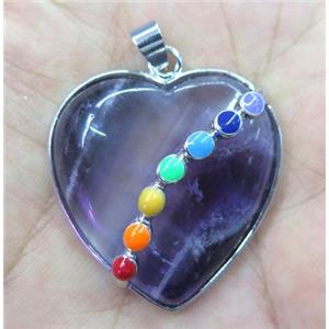 amethyst heart pendant, approx 32mm wide [GMPDA2281]