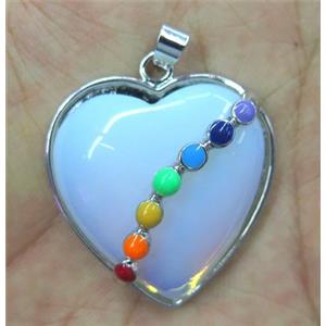 opalite pendant, heart, approx 32mm wide [GMPDA2282]