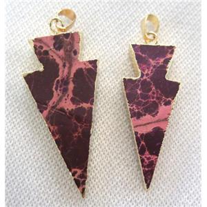 Sea Sediment pendant, arrowhead, gold plated, approx 20-60mm [GMPDA2329]