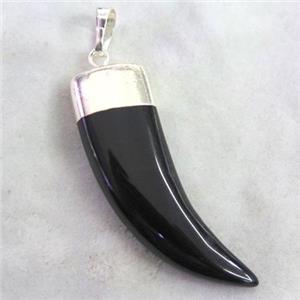 black onyx horn pendant, approx 12-40mm [GMPDA2330]