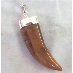 Tiger Eye Stone Horn Pendant, approx 12-40mm [GMPDA2332]