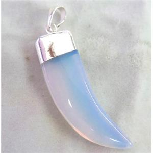 white Opalite horn pendant, approx 12-40mm [GMPDA2333]