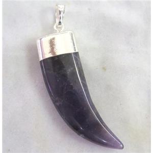 Amethyst horn pendant, purple, approx 12-40mm [GMPDA2335]
