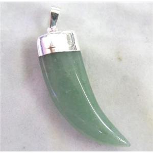 Green Aventurine pendant, horn, approx 12-40mm [GMPDA2336]