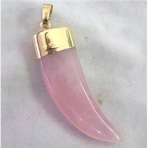 Rose Quartz horn pendant, approx 12-40mm [GMPDA2339]