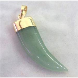 Green Aventurine horn pendant, approx 12-40mm [GMPDA2344]