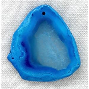 agate slice pendant, freeform, blue, approx 30-70mm [GMPDA2370]