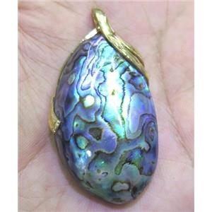 Paua Abalone shell pendant, freeform, approx 20-40mm [GMPDA2411]