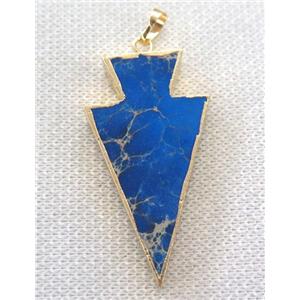 blue Sea Sediment jasper pendant, arrowhead, approx 20-60mm [GMPDA2430]