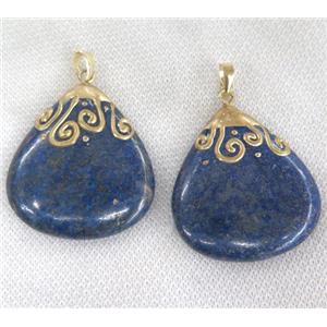 Lapis Lazuli pendant, teardrop, approx 40mm [GMPDA2471]
