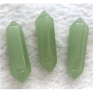 green aventurine bullet charm, no-hole, approx 30mm length [GMPDA2524]