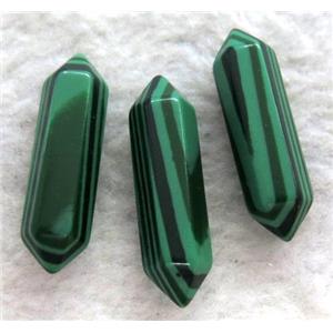 malachite bullet charm, no-hole, approx 30mm length [GMPDA2525]
