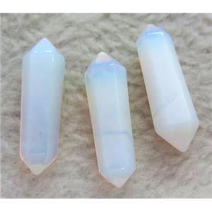 white opalite bullet charm, no-hole, approx 30mm length [GMPDA2529]