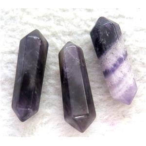 amethyst bullet charm, no-hole, approx 30mm length [GMPDA2530]