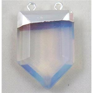 opalite pendant, bullet, silver plated, approx 20-30mm [GMPDA2552]