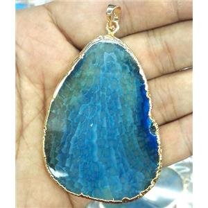 agate slice pendant, freeform, approx 30-60mm [GMPDA2571]