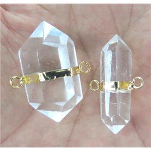 clear quartz bullet connector, double point, approx 20-30mm [GMPDA2612]