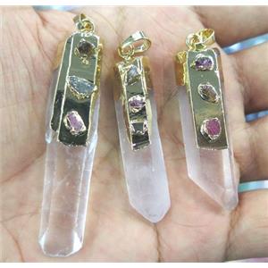 clear quartz pendant, stick, approx 30-60mm [GMPDA2632]