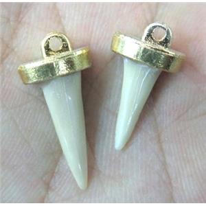 fossil of shark-tooth pendant, gold plated, approx 8-25mm [GMPDA2635]