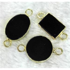 black onyx connector, mixed shapes, approx 12-20mm [GMPDA2695]